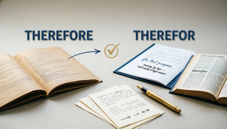 therefore or therefor